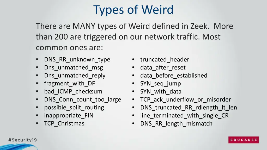 types of weird