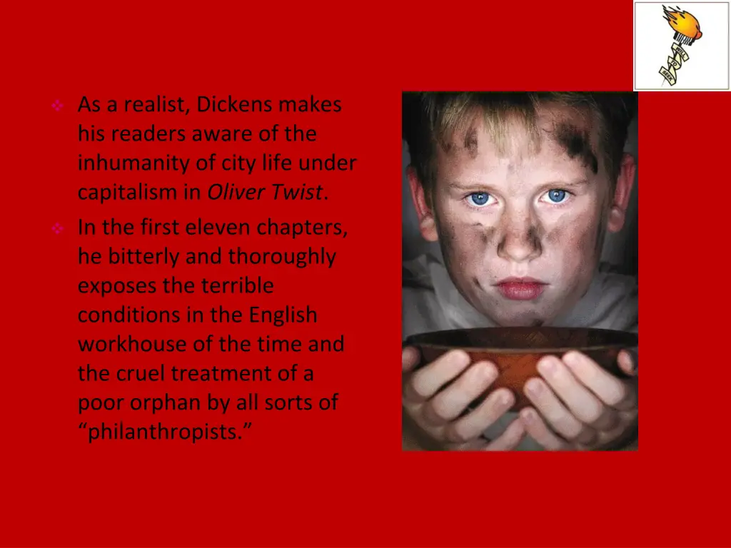 as a realist dickens makes his readers aware