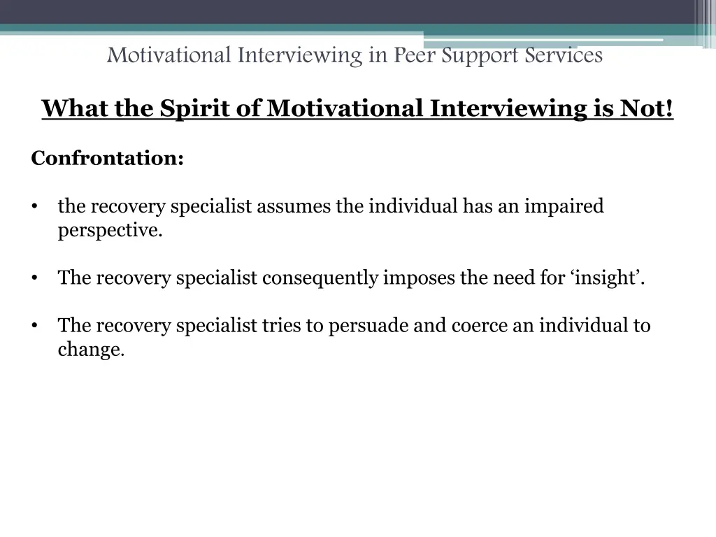 motivational interviewing in peer support services 12