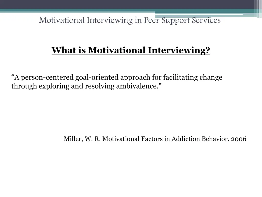 motivational interviewing in peer support services 2