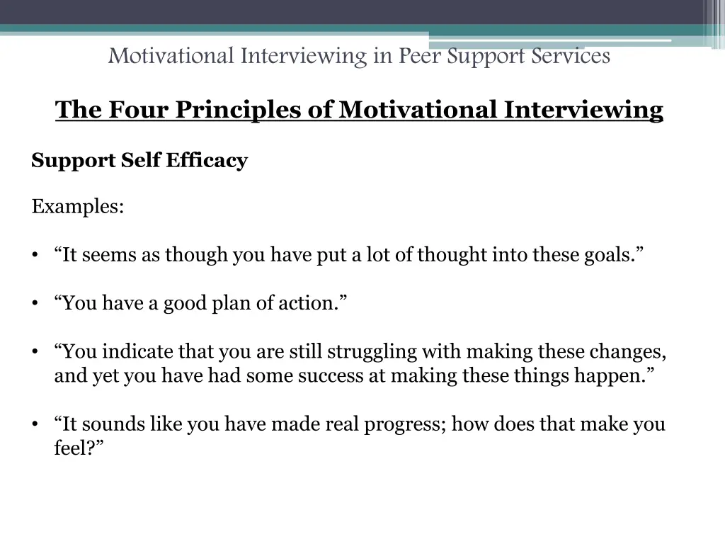 motivational interviewing in peer support services 21