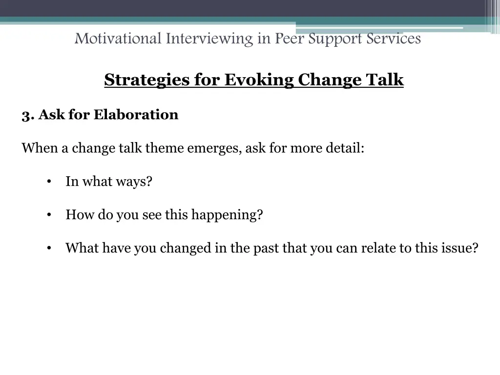 motivational interviewing in peer support services 36