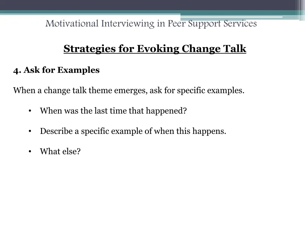 motivational interviewing in peer support services 37