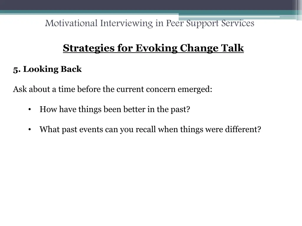 motivational interviewing in peer support services 38