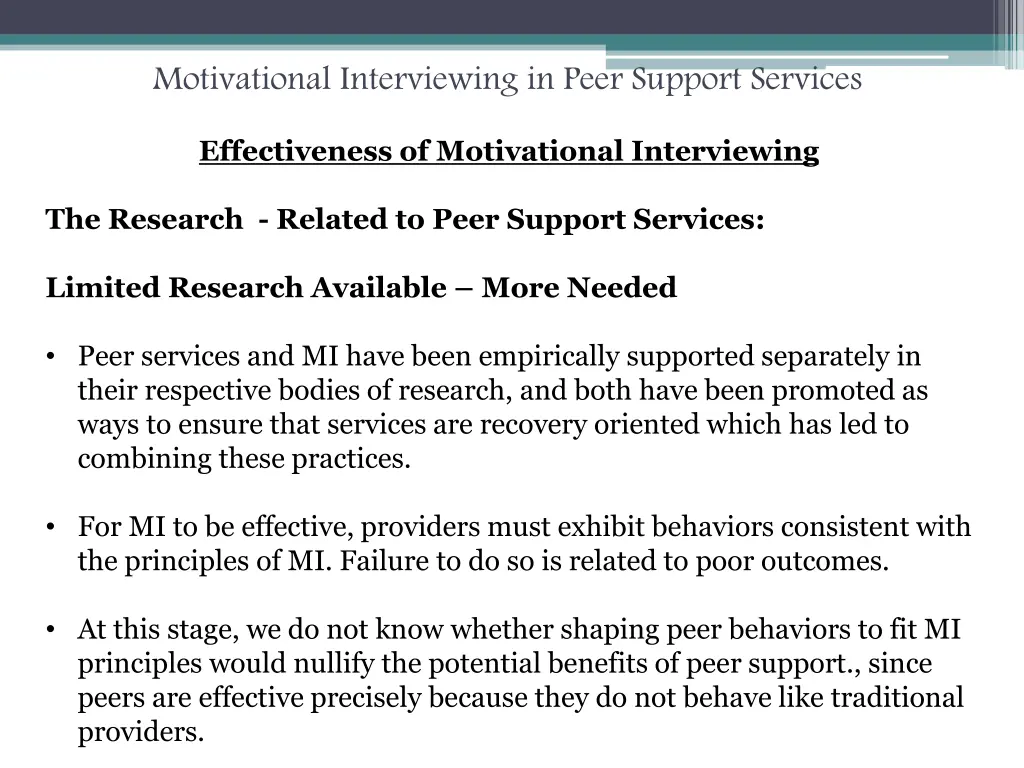 motivational interviewing in peer support services 4