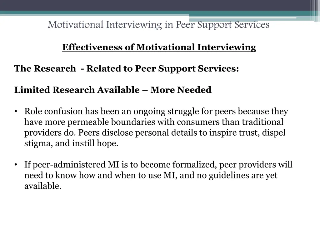 motivational interviewing in peer support services 5