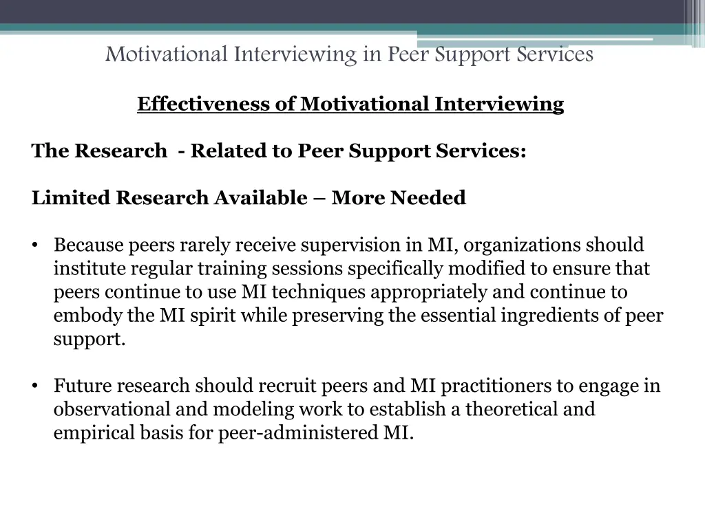 motivational interviewing in peer support services 6