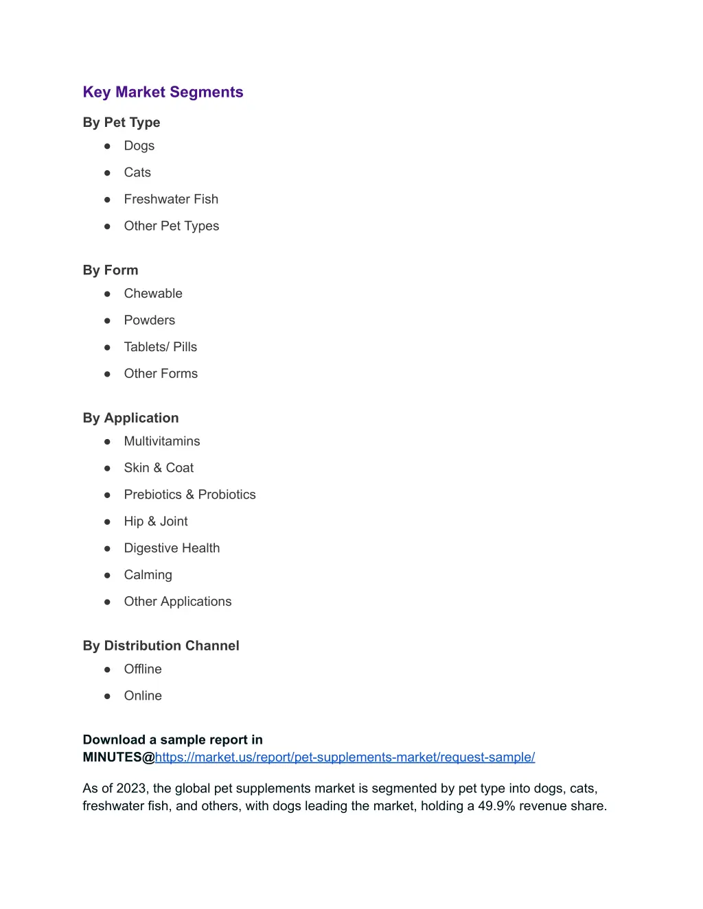 key market segments