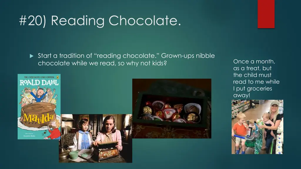 20 reading chocolate