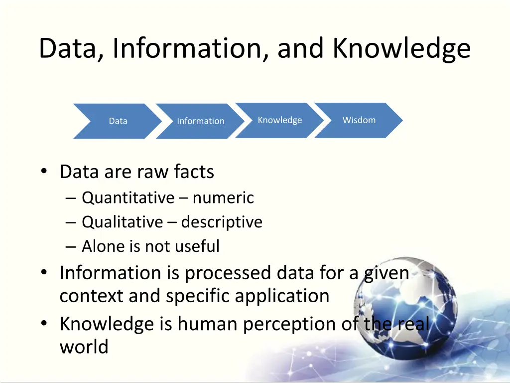 data information and knowledge