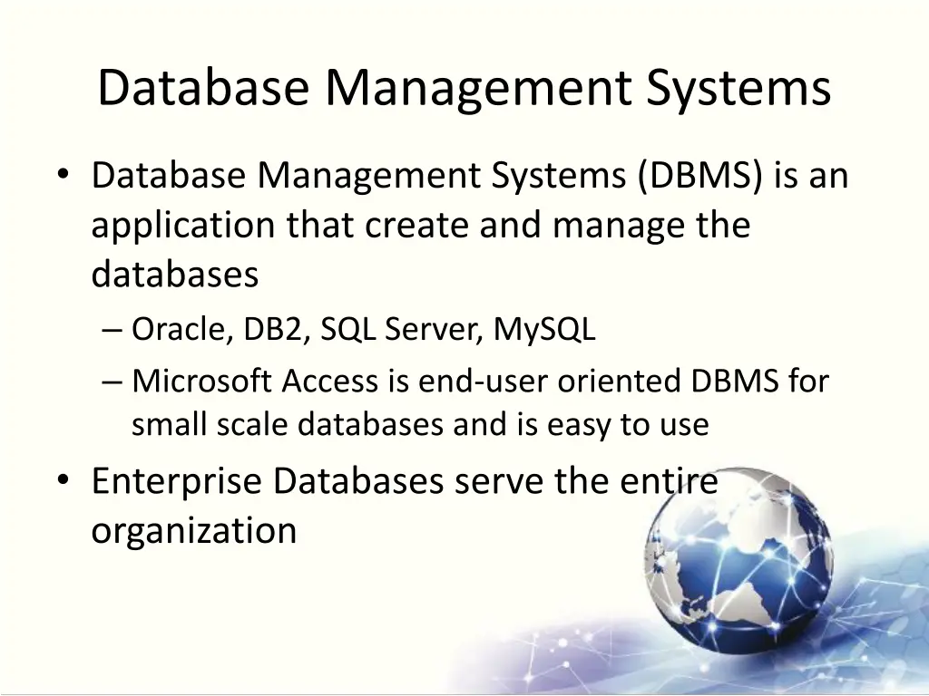 database management systems