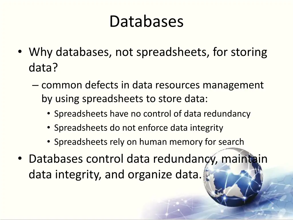 databases