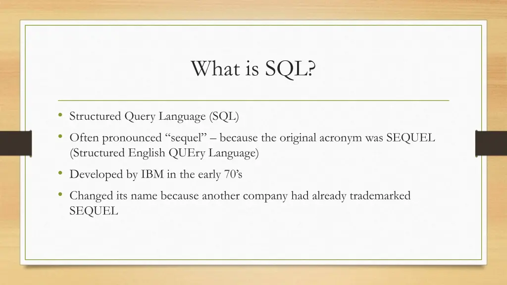 what is sql