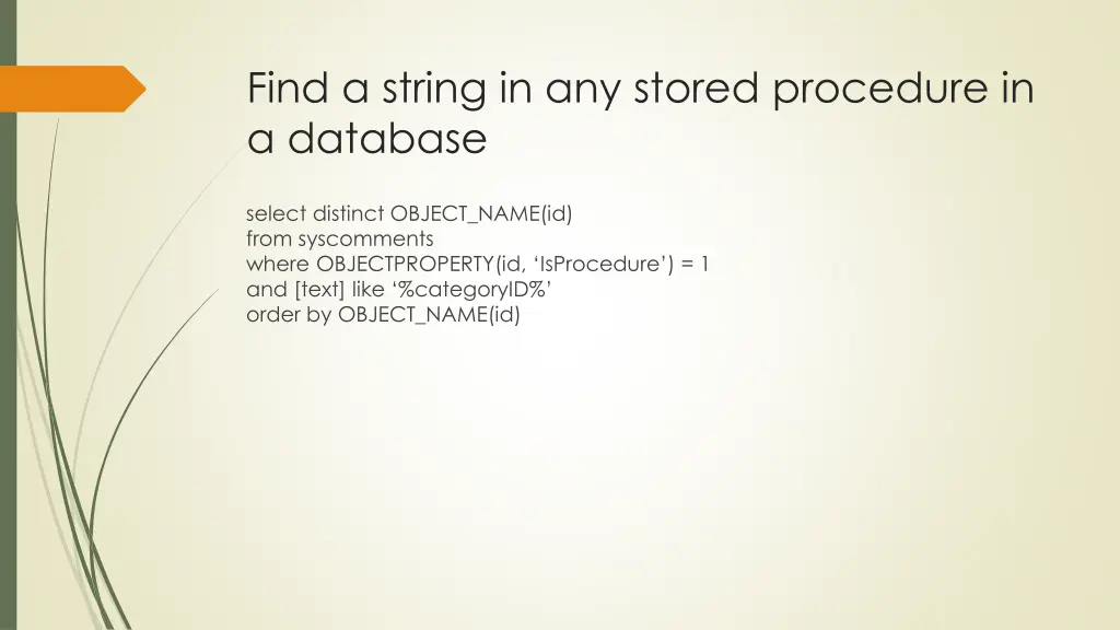 find a string in any stored procedure