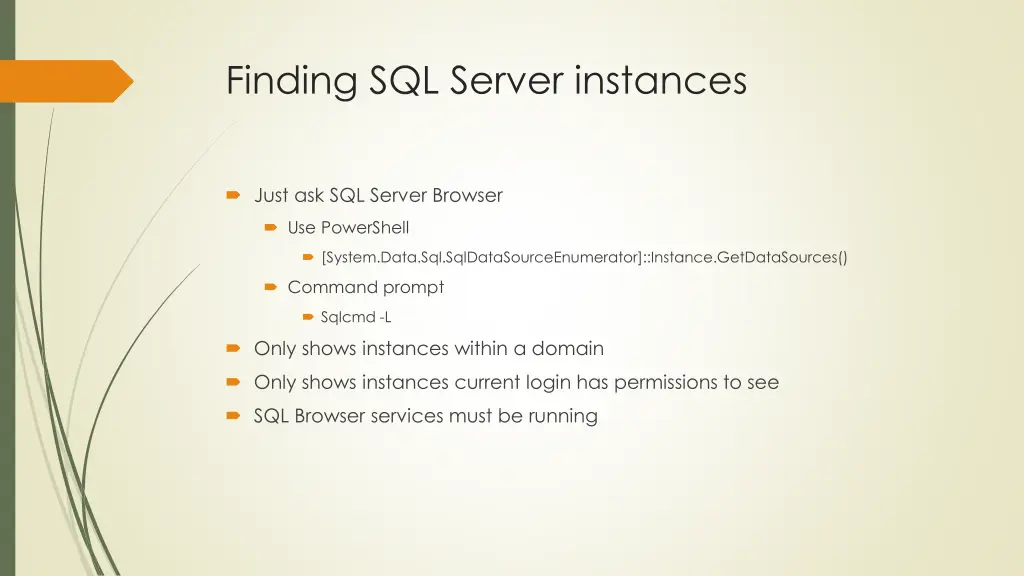 finding sql server instances