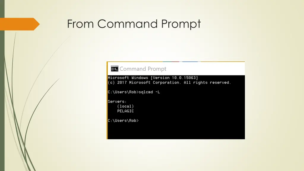 from command prompt