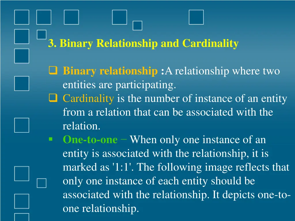 3 binary relationship and cardinality