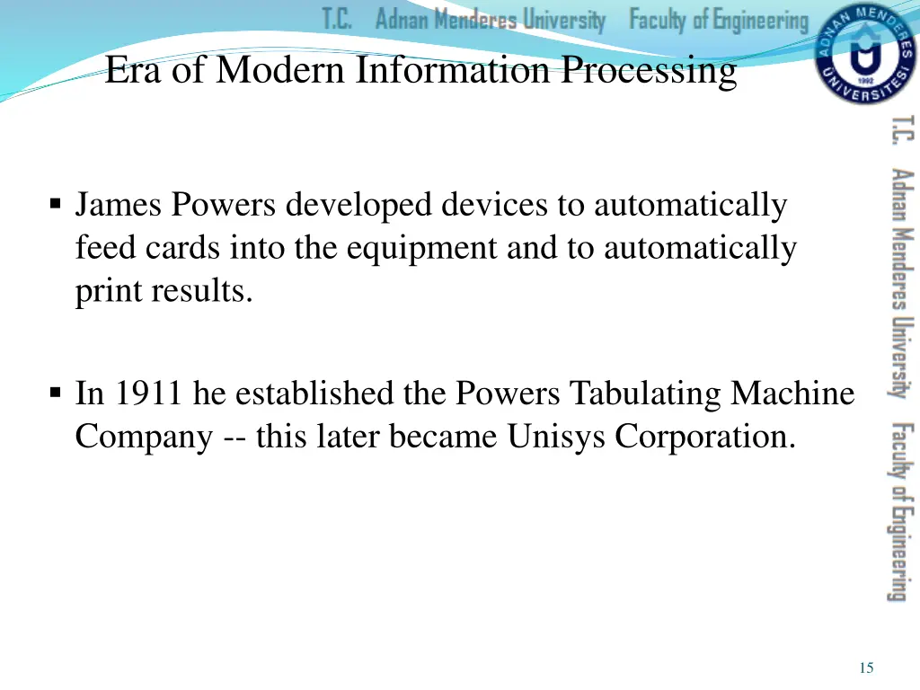 era of modern information processing 1