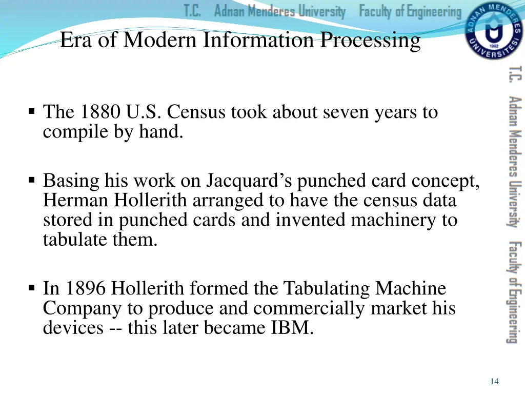 era of modern information processing