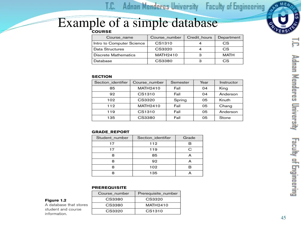 example of a simple database