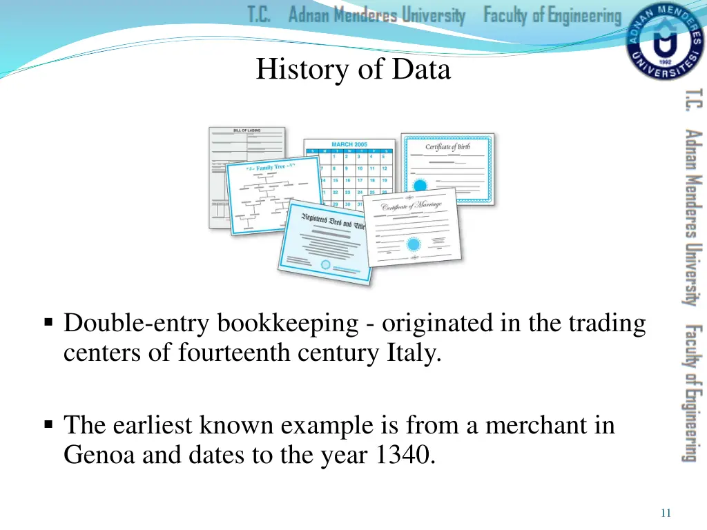 history of data 2