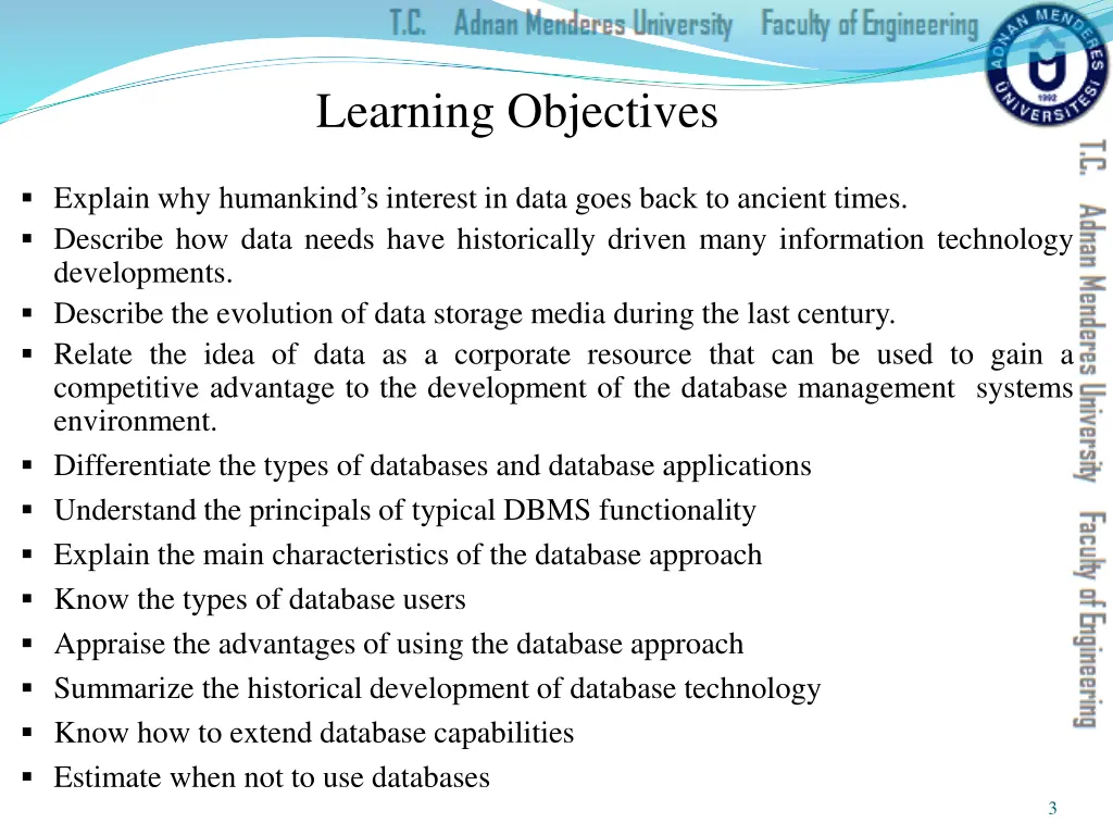 learning objectives