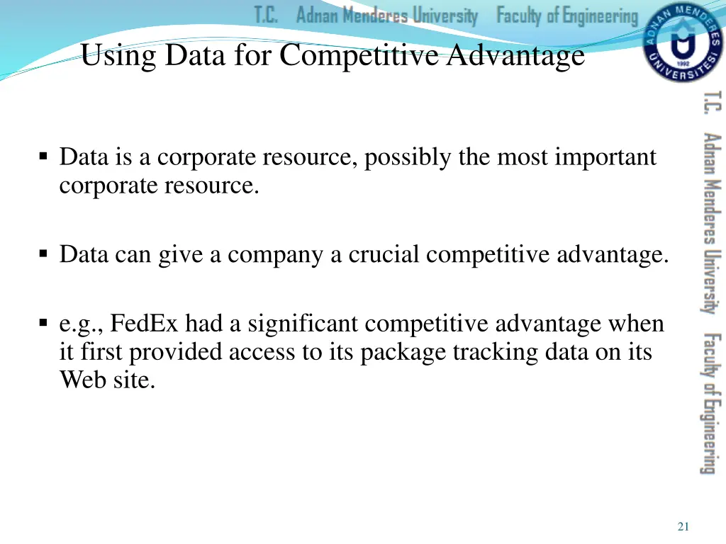 using data for competitive advantage 1