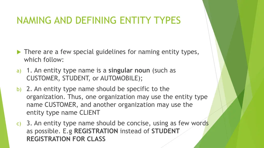 naming and defining entity types