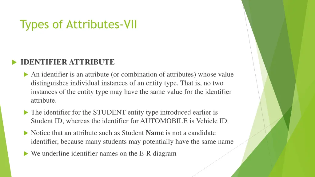 types of attributes vii