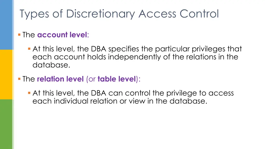 types of discretionary access control