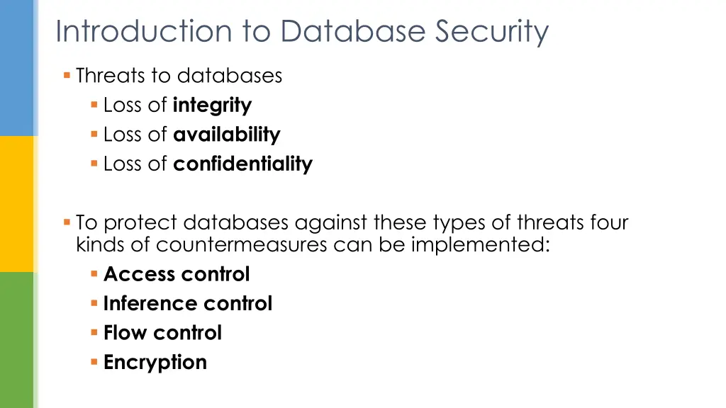 introduction to database security