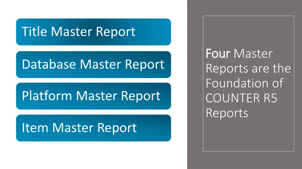 title master report