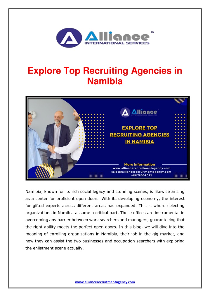 explore top recruiting agencies in namibia