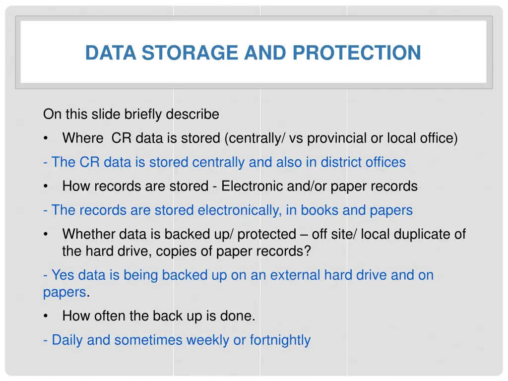 data storage and protection