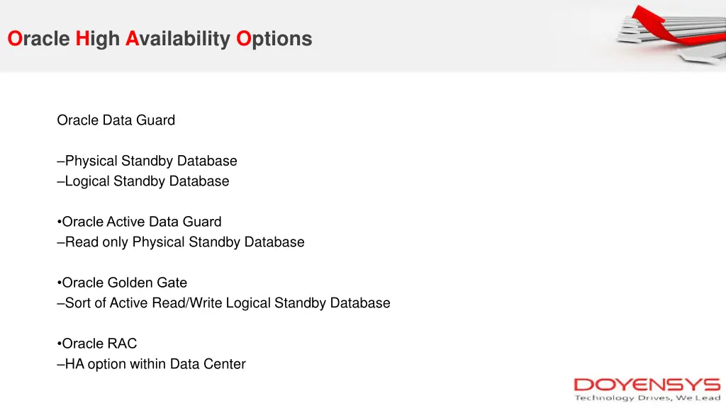 oracle high availability options