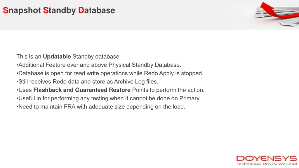 snapshot standby database