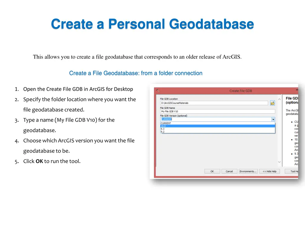 create a personal geodatabase 3