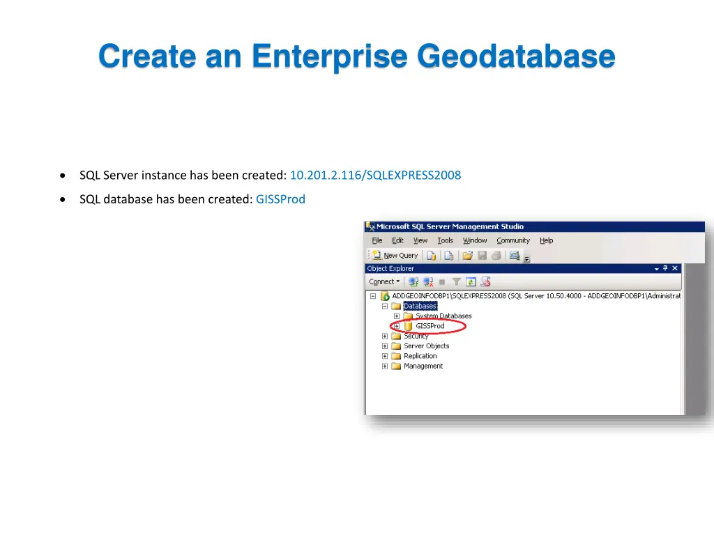 create an enterprise geodatabase 2