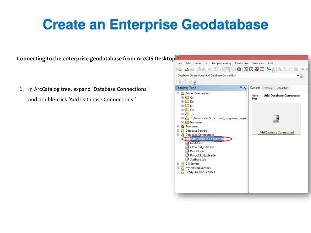 create an enterprise geodatabase 7