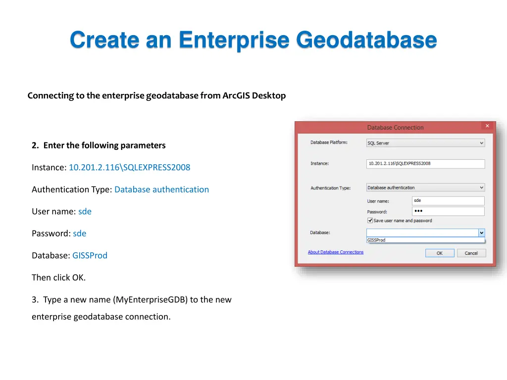 create an enterprise geodatabase 8