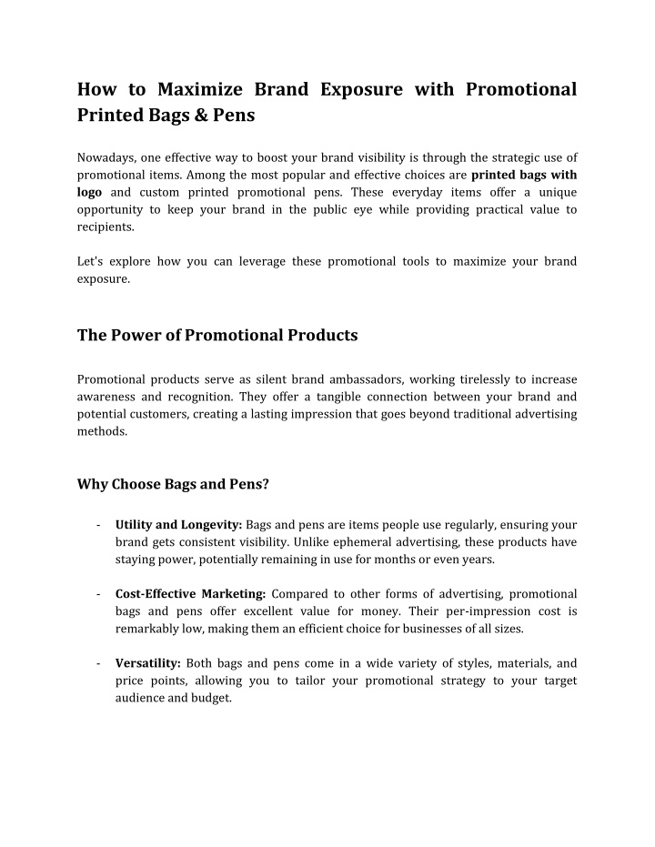 how to maximize brand exposure with promotional