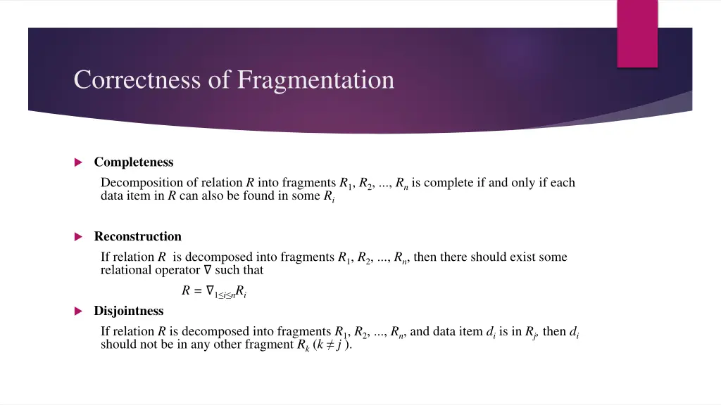 correctness of fragmentation