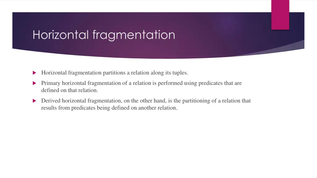 horizontal fragmentation