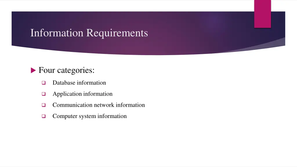 information requirements