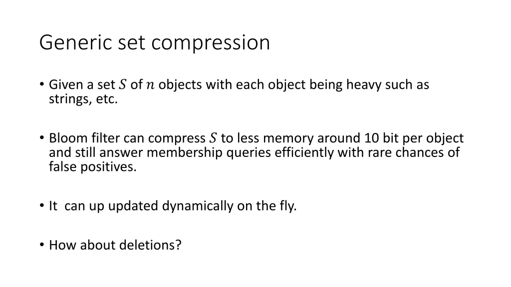 generic set compression