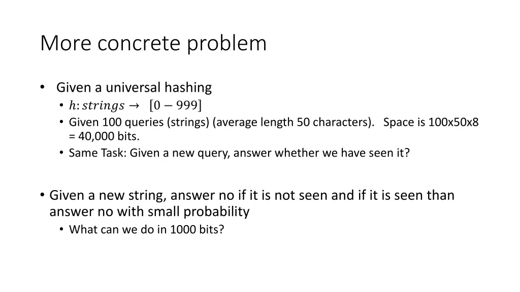 more concrete problem