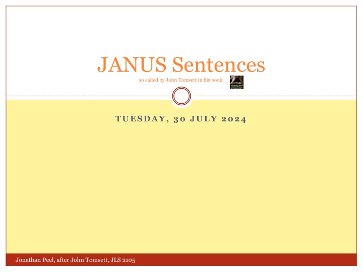 janus sentences so called by john tomsett