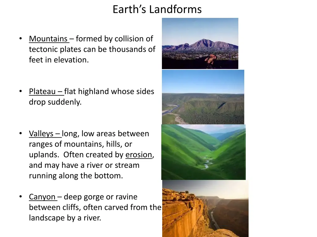 earth s landforms