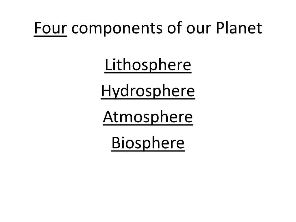 four components of our planet