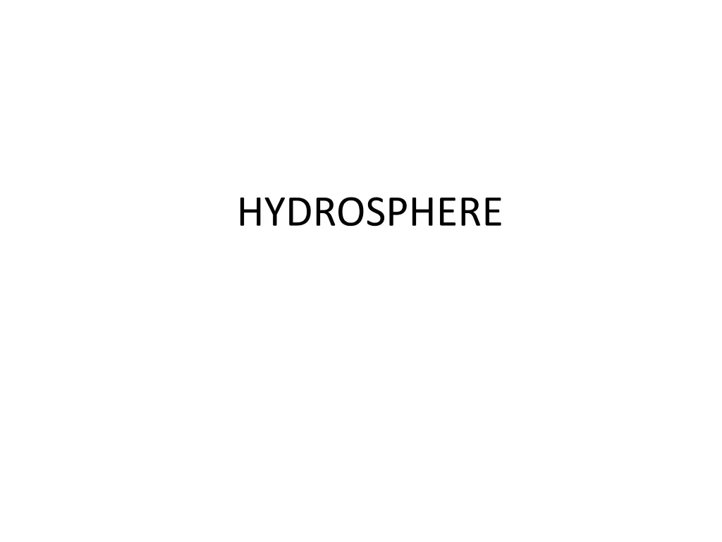 hydrosphere